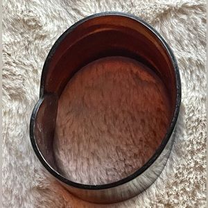 Vintage Lucite Tortoise Shell Brown Amber WIDE CUFF BRACELET ~ Beautiful!